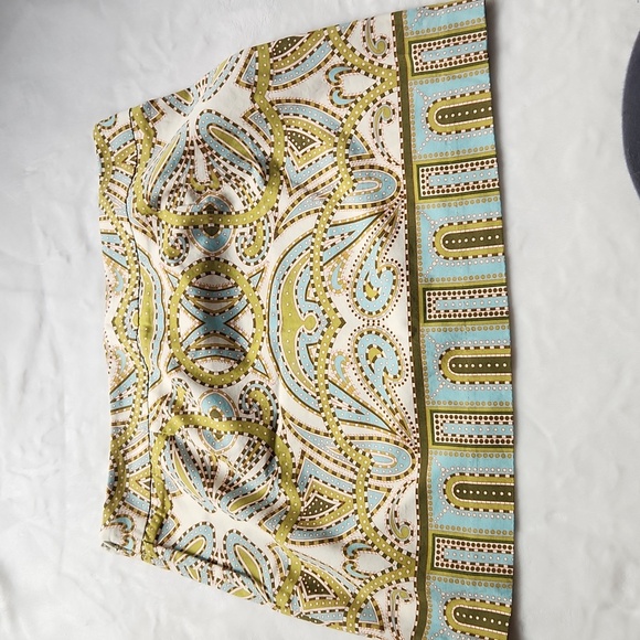 J.Crew, Women's Green and Blue Pattern Midi, Skirt Size 10 with Side zipper - Picture 4 of 6